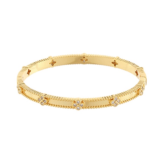 Pave Clover Station Bangle Bracelet - Picture 1 of 1
